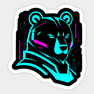 Bear Logo Cyberpunk Sticker